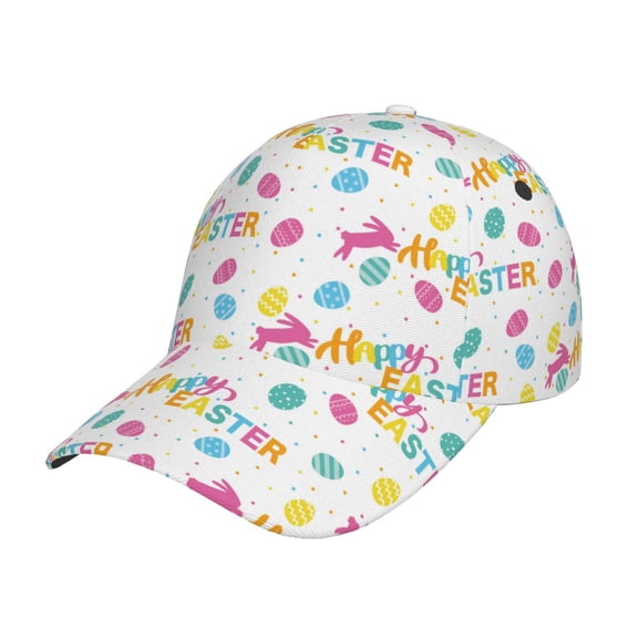 Kdxio Unisex Happy Easter Pattern Baseball Cap Unisex Washed Classic Adjustable Hat