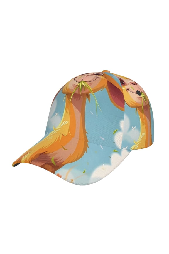 Unisex Happy Goat In Meadow Pattern Baseball Cap Unisex Washed Classic Adjustable Hat
