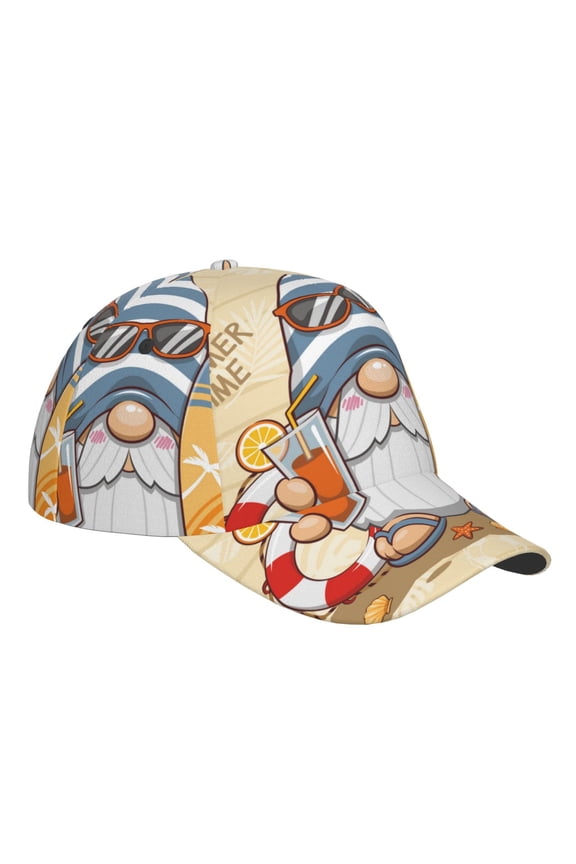 Unisex Hello Summer Cute Gnome Pattern Baseball Cap Unisex Washed Classic Adjustable Hat