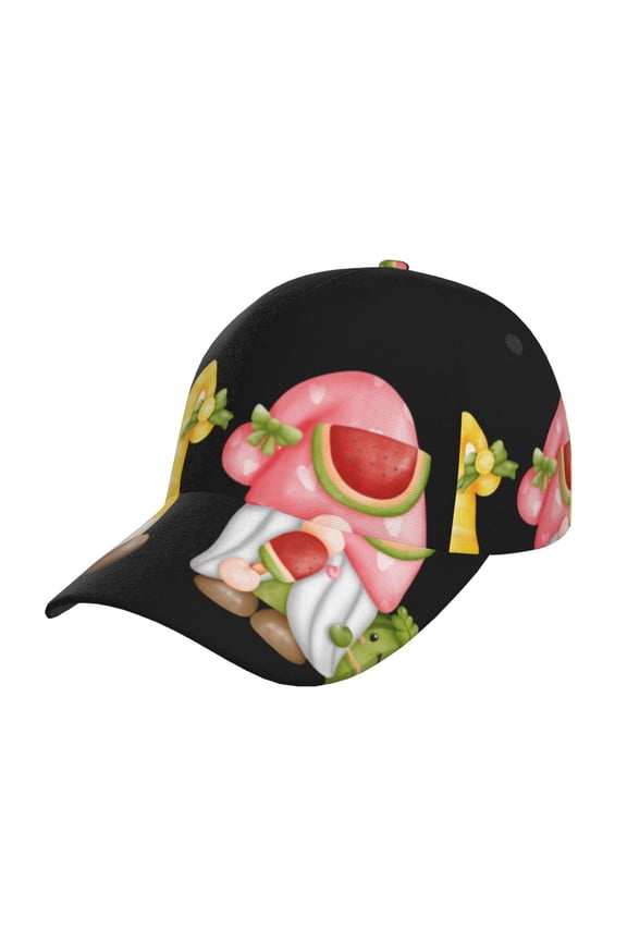 Unisex Hello Summer Gnome Pattern Baseball Cap Unisex Washed Classic Adjustable Hat