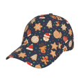 thumbnail image 1 of Kdxio Unisex Holiday Gingerbreads Pattern Baseball Cap Unisex Washed Classic Adjustable Hat, 1 of 5