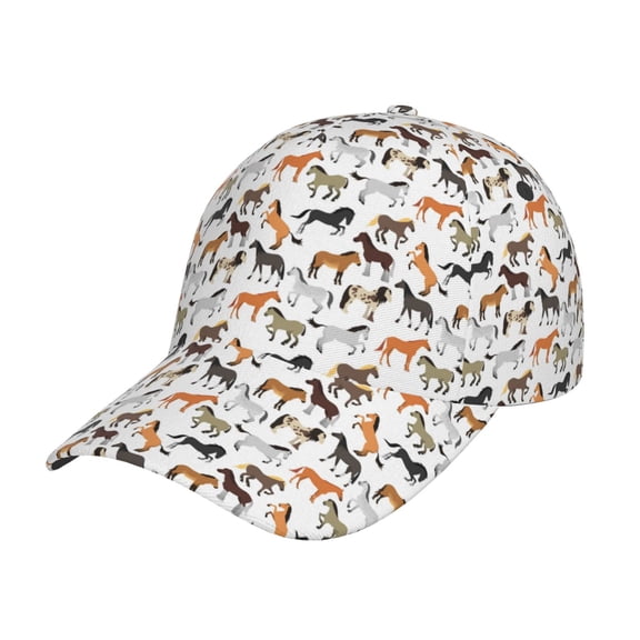 Kdxio Unisex Horse Pattern Baseball Cap Unisex Washed Classic Adjustable Hat