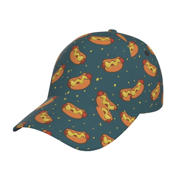 Kdxio Unisex Hot Dog 6 Pattern Baseball Cap Unisex Washed Classic Adjustable Hat