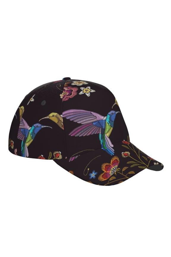 Unisex Humming Bird Pattern Baseball Cap Unisex Washed Classic Adjustable Hat