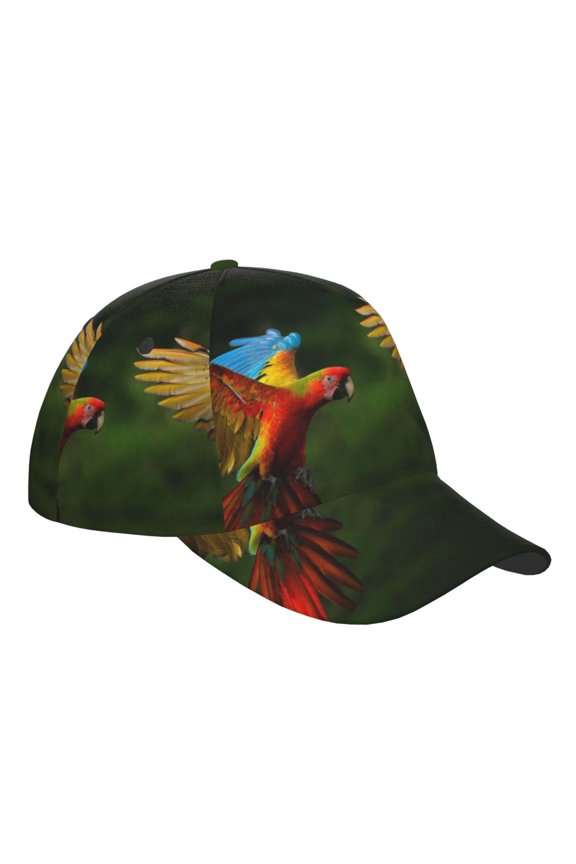 Unisex Hybrid Parrot in the Forest Pattern Baseball Cap Unisex Washed Classic Adjustable Hat
