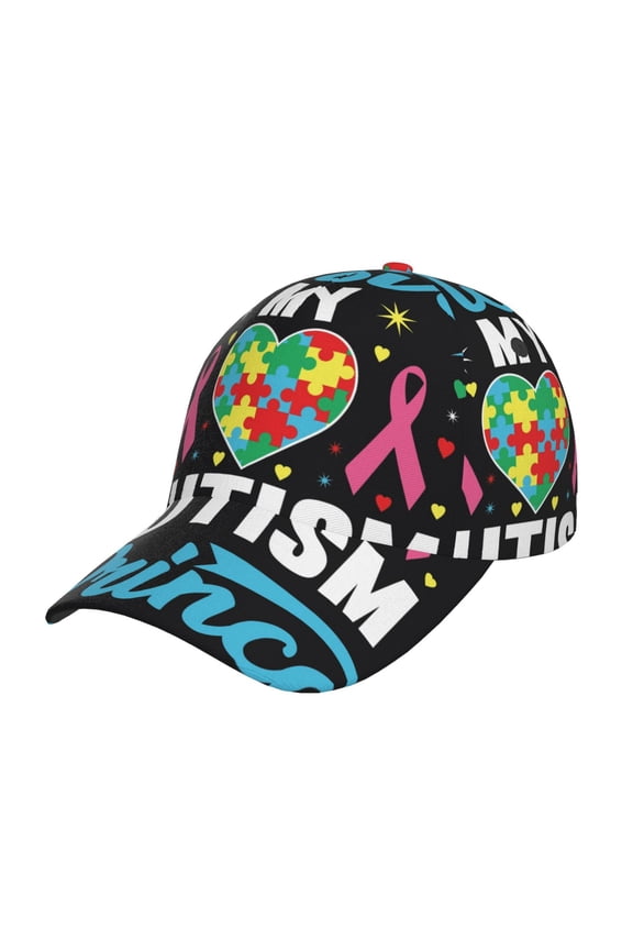 Unisex I Love My Autism Pattern Baseball Cap Unisex Washed Classic Adjustable Hat