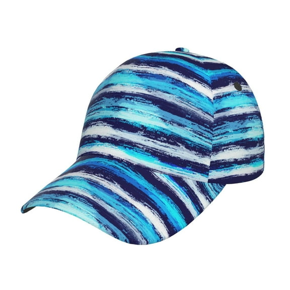 Kdxio Unisex Ice Blue Stripes Pattern Baseball Cap Unisex Washed Classic Adjustable Hat