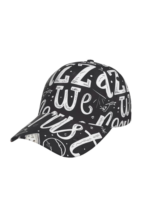 Unisex In Pizza We Crust Art Pattern Baseball Cap Unisex Washed Classic Adjustable Hat