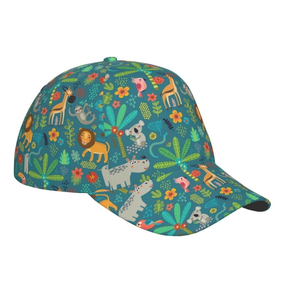 Kdxio Unisex Jungle Animals Pattern Baseball Cap Unisex Washed Classic Adjustable Hat