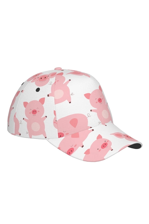Unisex Kawaii Pigs Pattern Baseball Cap Unisex Washed Classic Adjustable Hat