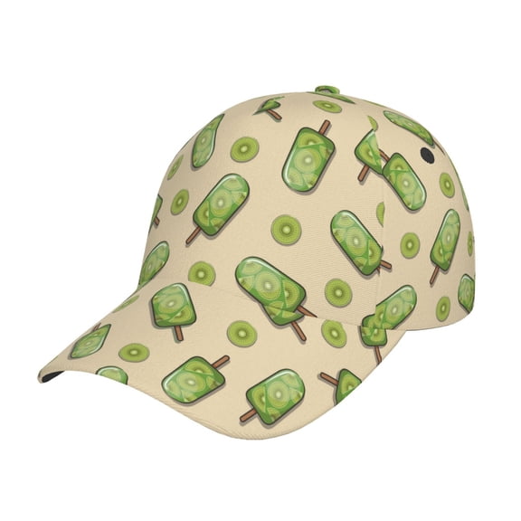Kdxio Unisex Kiwi Ice Cream Pattern Baseball Cap Unisex Washed Classic Adjustable Hat
