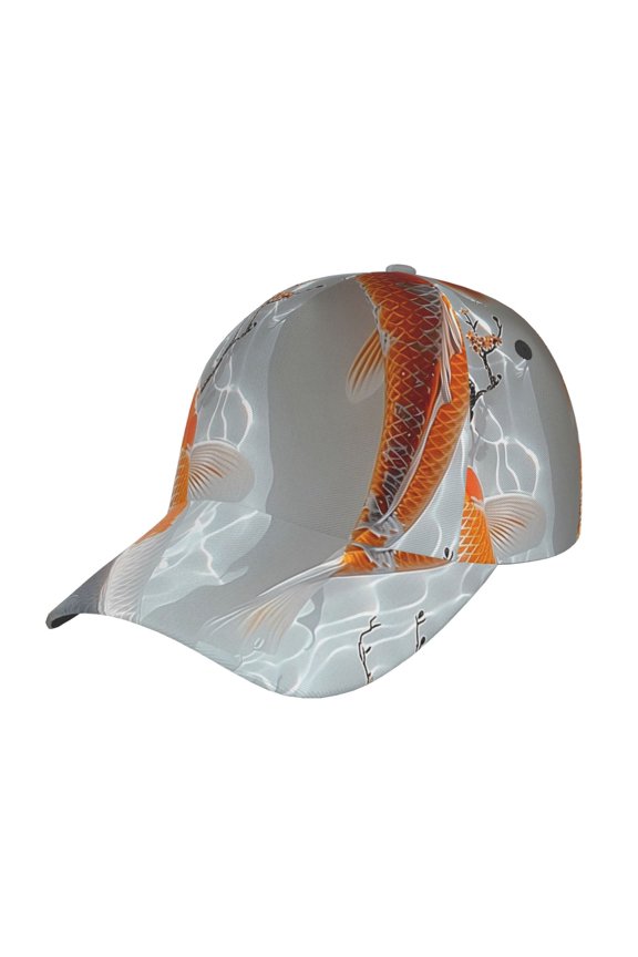 Unisex Koi Fish Water Pattern Baseball Cap Unisex Washed Classic Adjustable Hat
