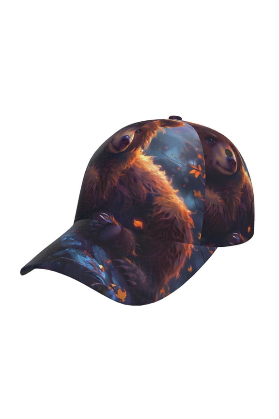 Unisex Lazy Stone Bear Pattern Baseball Cap Unisex Washed Classic Adjustable Hat
