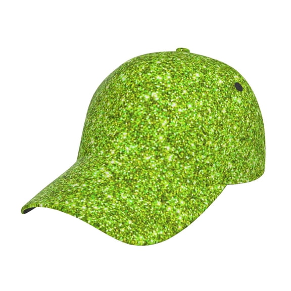 Kdxio Unisex Lime green glitter Pattern Baseball Cap Unisex Washed Classic Adjustable Hat