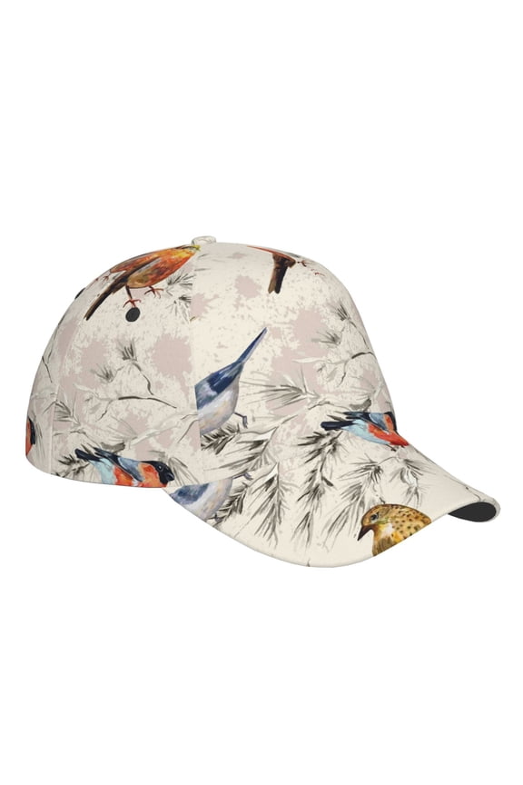 Unisex Little Birds Pattern Baseball Cap Unisex Washed Classic Adjustable Hat