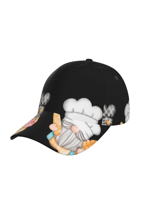 Unisex Little Chef Gnome Pattern Baseball Cap Unisex Washed Classic Adjustable Hat
