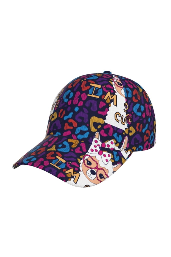 Unisex Llama Alpaca Pattern Baseball Cap Unisex Washed Classic Adjustable Hat