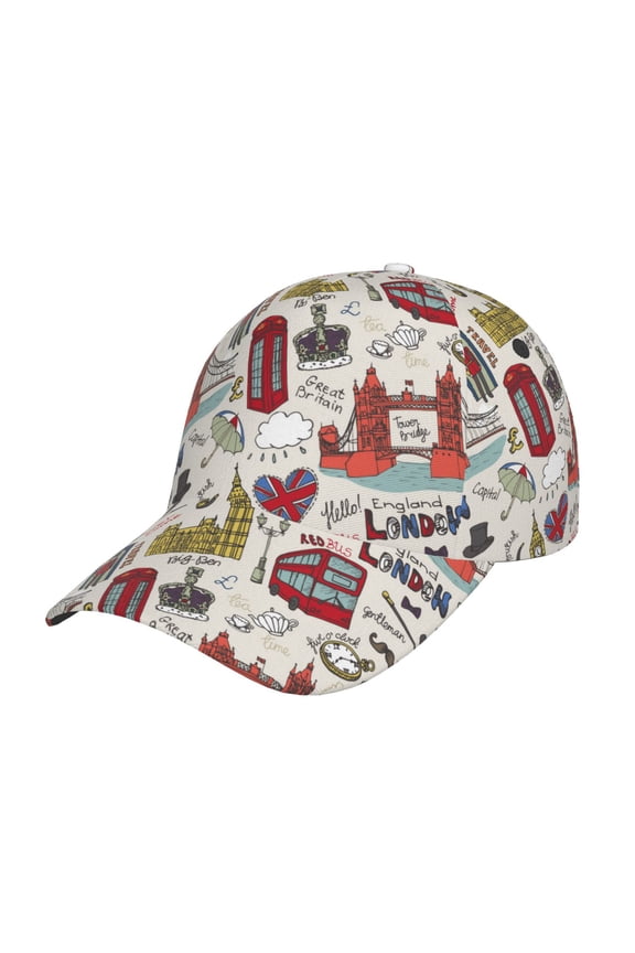 Unisex London Landmark1 Pattern Baseball Cap Unisex Washed Classic Adjustable Hat