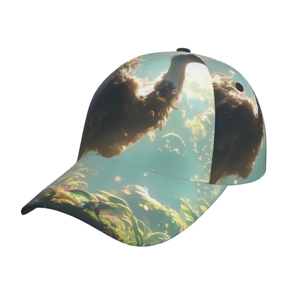 Kdxio Unisex Majestic Ostrich In Forest Pattern Baseball Cap Unisex Washed Classic Adjustable Hat