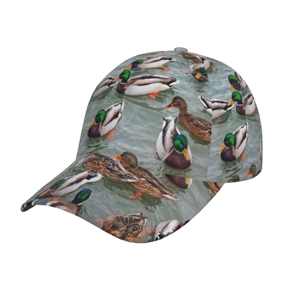 Kdxio Unisex Mallard Ducks Swimming Pattern Baseball Cap Unisex Washed Classic Adjustable Hat