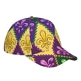 thumbnail image 1 of Kdxio Unisex Mardi Gras4 Pattern Baseball Cap Unisex Washed Classic Adjustable Hat, 1 of 7