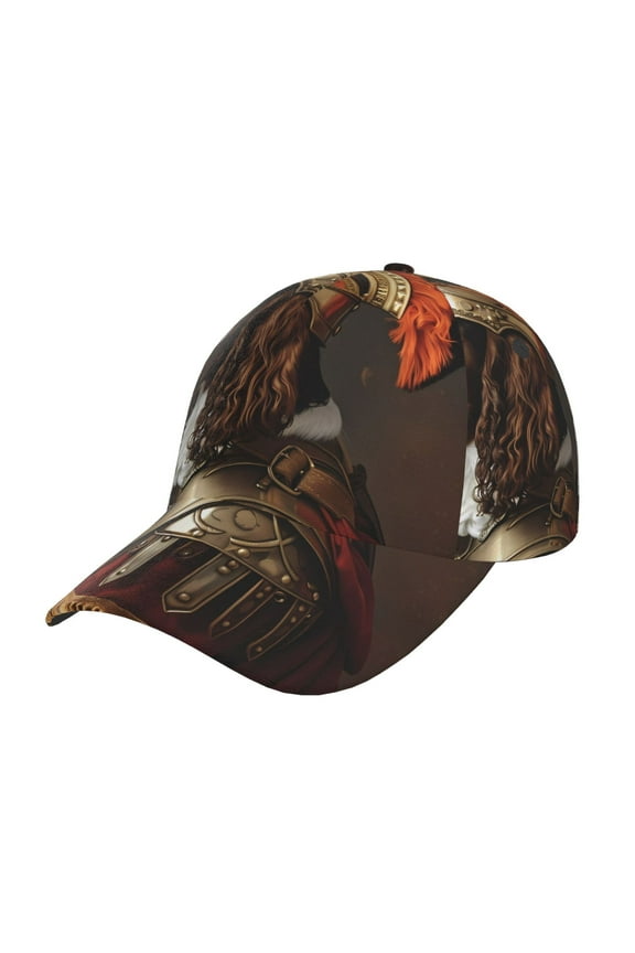 Unisex Medieval Knight Dog Pattern Baseball Cap Unisex Washed Classic Adjustable Hat