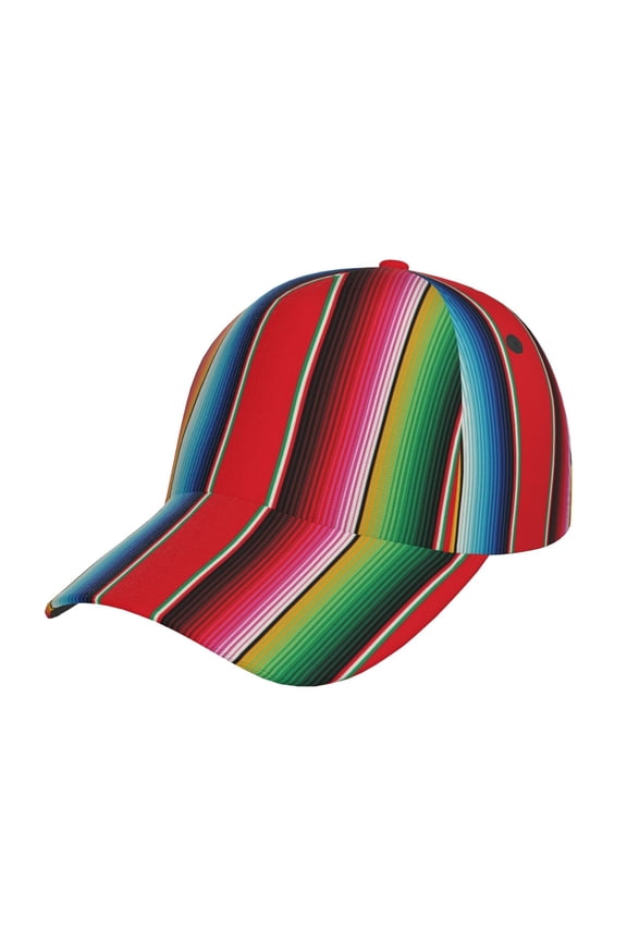 Unisex Mexican Serape Blanket Stripes Pattern Baseball Cap Unisex Washed Classic Adjustable Hat