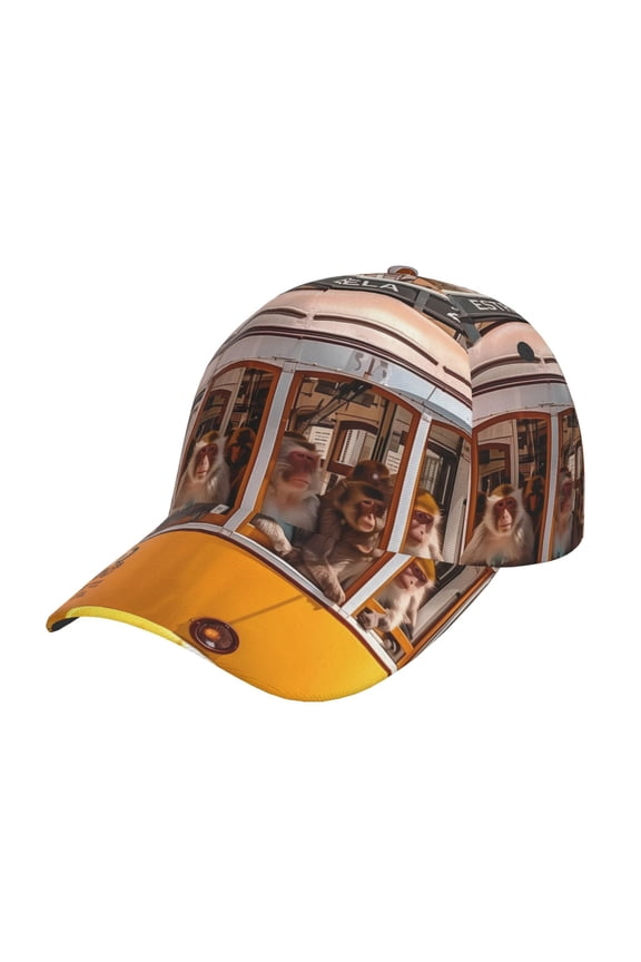 Unisex Modern Urban Monkey Pattern Baseball Cap Unisex Washed Classic Adjustable Hat