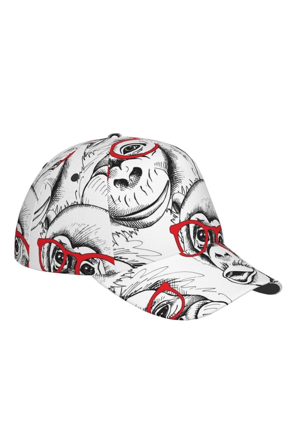 Unisex Monkey Pattern Baseball Cap Unisex Washed Classic Adjustable Hat