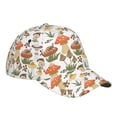 thumbnail image 1 of Kdxio Unisex Mushrooms Pattern Baseball Cap Unisex Washed Classic Adjustable Hat, 1 of 7