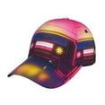 thumbnail image 1 of Kdxio Unisex Neon Cassette Tape Pattern Baseball Cap Unisex Washed Classic Adjustable Hat, 1 of 5