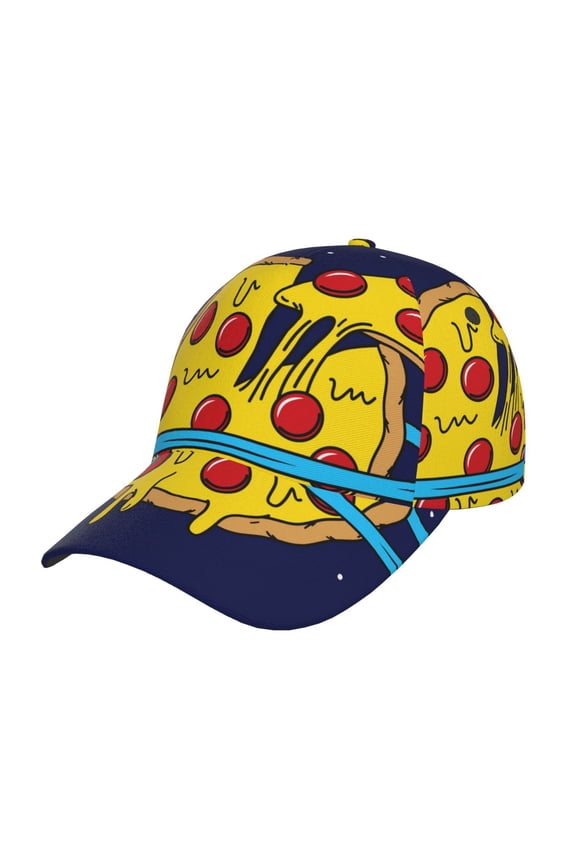 Unisex PLANETA EN FORMA DE PIZZA Pattern Baseball Cap Unisex Washed Classic Adjustable Hat