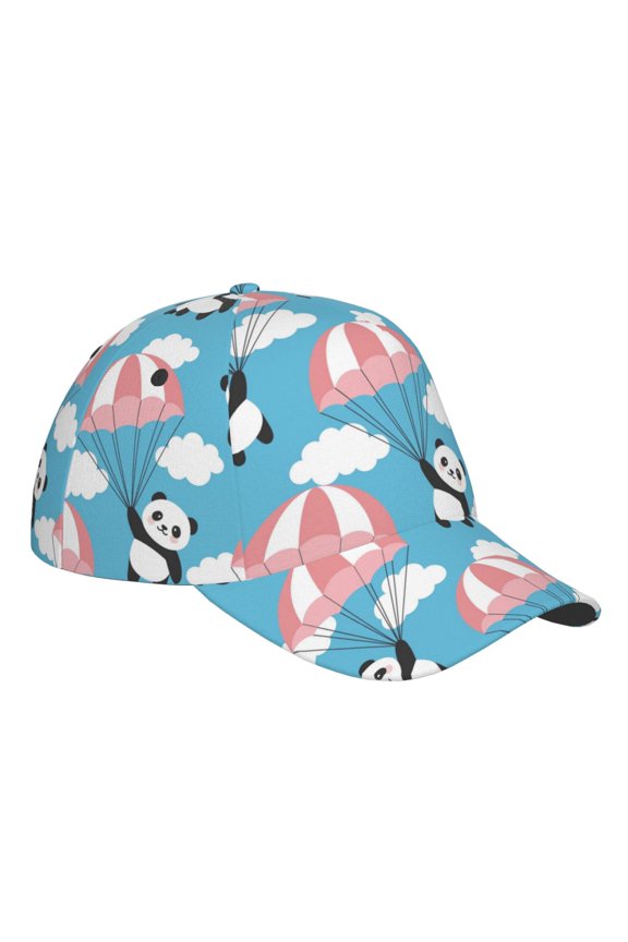 Unisex Panda Flying in the Sky Pattern Baseball Cap Unisex Washed Classic Adjustable Hat