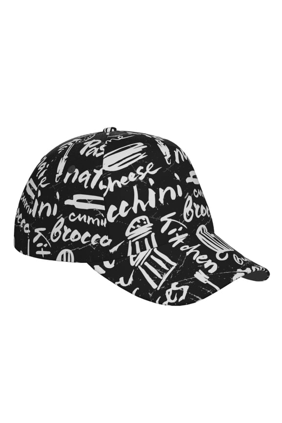 Unisex Pasta Bacon Pattern Baseball Cap Unisex Washed Classic Adjustable Hat