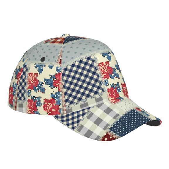 Kdxio Unisex Patchwork In Country Style Pattern Baseball Cap Unisex Washed Classic Adjustable Hat
