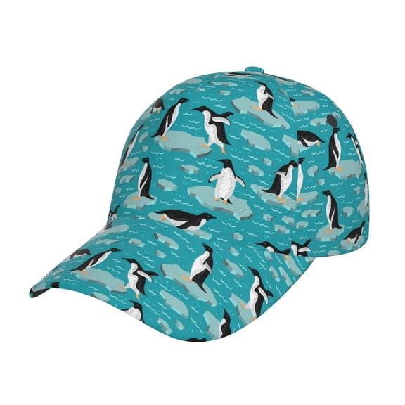 Kdxio Unisex Penguins On The Ice In The Sea Pattern Baseball Cap Unisex Washed Classic Adjustable Hat