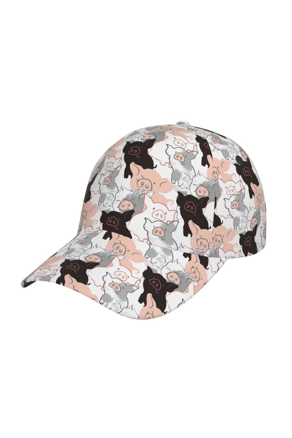 Unisex Pigs Pattern Baseball Cap Unisex Washed Classic Adjustable Hat