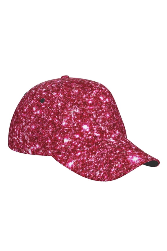 Unisex Pink Glitter Pattern Baseball Cap Unisex Washed Classic Adjustable Hat