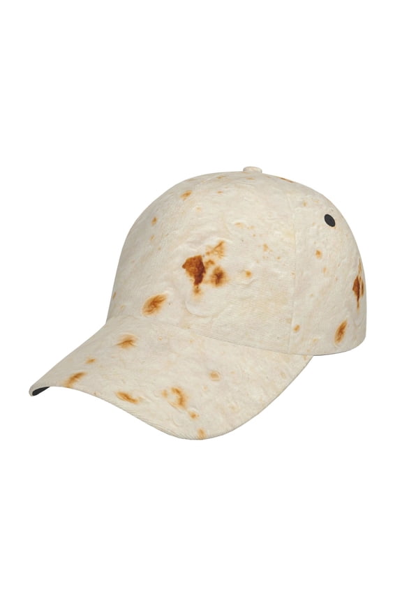 Unisex Pita Tortilla Pattern Baseball Cap Unisex Washed Classic Adjustable Hat
