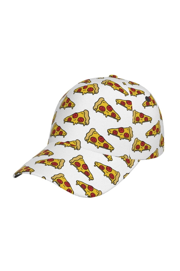Unisex Pizza Pattern Baseball Cap Unisex Washed Classic Adjustable Hat