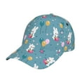 thumbnail image 1 of Kdxio Unisex Rabbit And Balloon Pattern Baseball Cap Unisex Washed Classic Adjustable Hat, 1 of 8