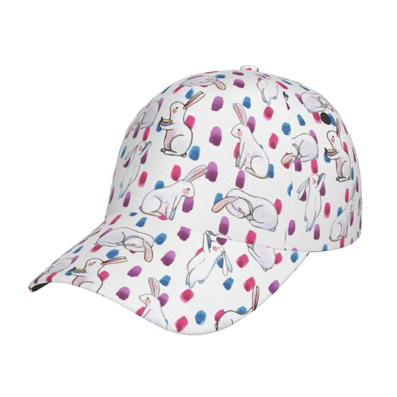 Kdxio Unisex Rabbit Eating Pattern Baseball Cap Unisex Washed Classic Adjustable Hat