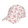 thumbnail image 1 of Kdxio Unisex Rabbit Is And Carrots Pattern Baseball Cap Unisex Washed Classic Adjustable Hat, 1 of 1