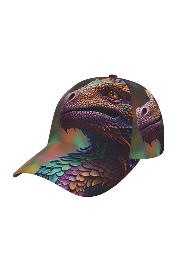 Unisex Rainbow Scales Fantasy Dragon Pattern Baseball Cap Unisex Washed Classic Adjustable Hat