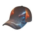 thumbnail image 1 of Kdxio Unisex Red And Blue Fire Dragon D Pattern Baseball Cap Unisex Washed Classic Adjustable Hat, 1 of 5