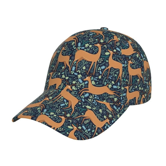Kdxio Unisex Reindeer Pattern Baseball Cap Unisex Washed Classic Adjustable Hat