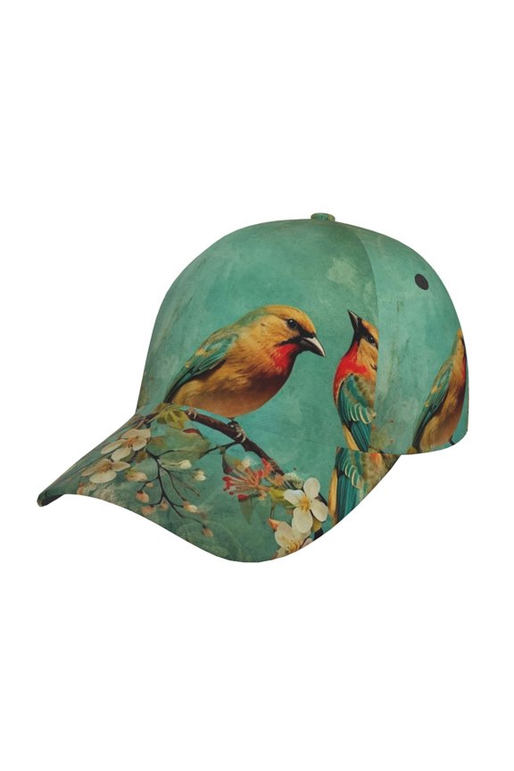 Unisex Retro Birds Pattern Baseball Cap Unisex Washed Classic Adjustable Hat