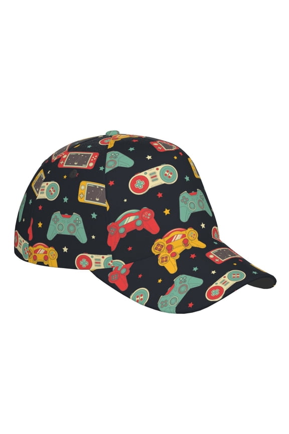 Unisex Retro Video Game Pattern Baseball Cap Unisex Washed Classic Adjustable Hat