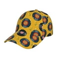 thumbnail image 1 of Kdxio Unisex Retro Vinyl Records Pattern Baseball Cap Unisex Washed Classic Adjustable Hat, 1 of 5