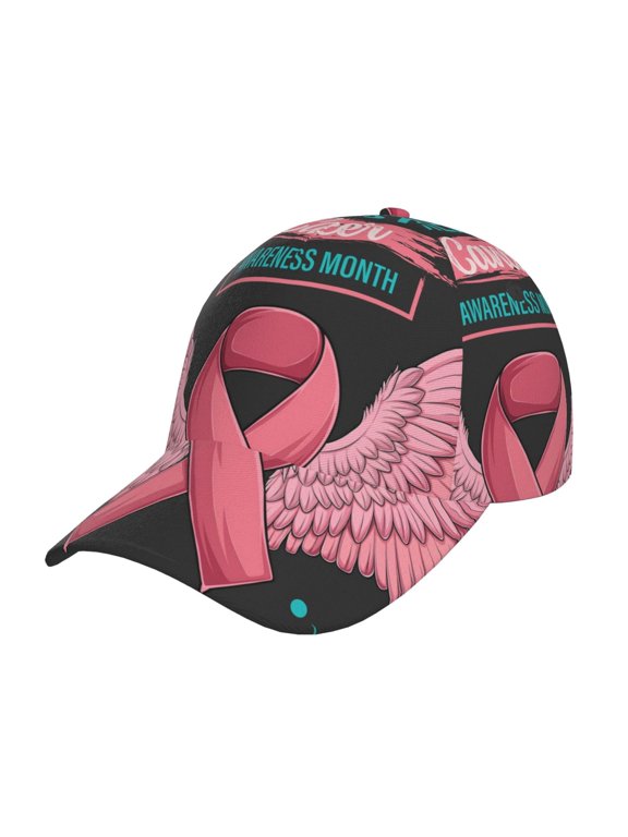 Unisex Ribbon With Angel Wings Pattern Baseball Cap Unisex Washed Classic Adjustable Hat